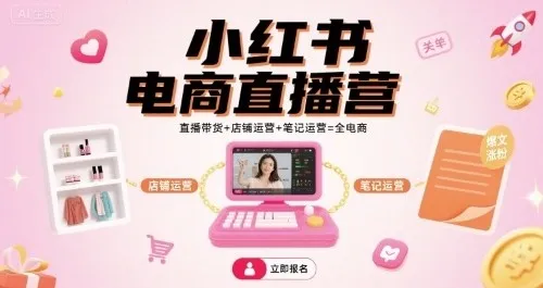 小红书电商直播营:直播带货、店铺与笔记运营全攻略
