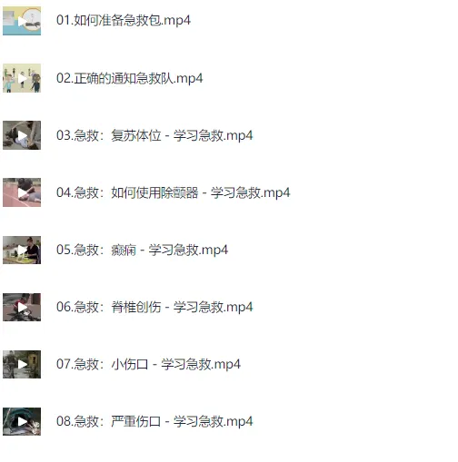 SIKANA《急救教程》视频课堂