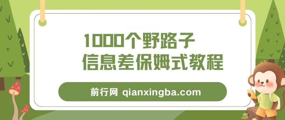 1000个野路子信息差教程：单日变现3000+玩法揭秘