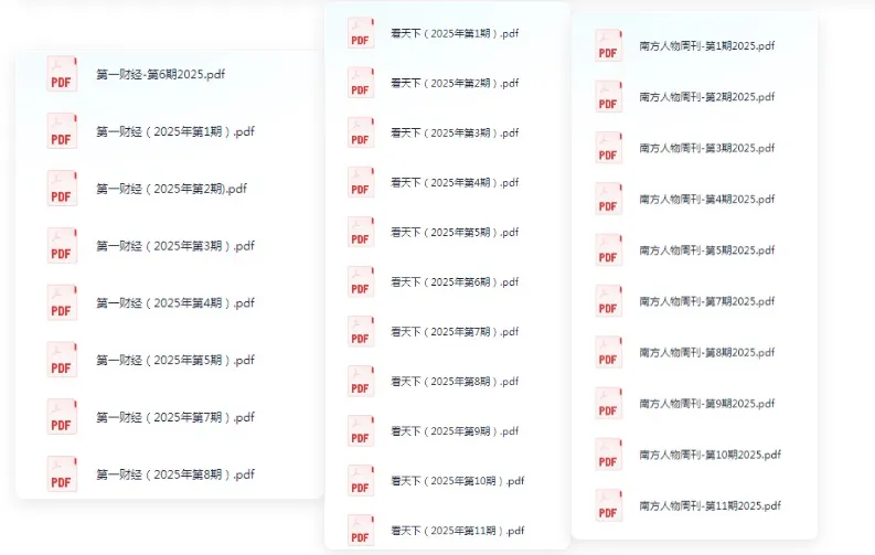 2025热门期刊合集(财经、看天下、南风窗等)