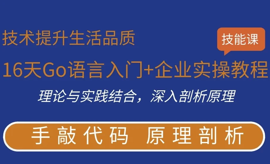 16天Go语言入门与企业实操教程
