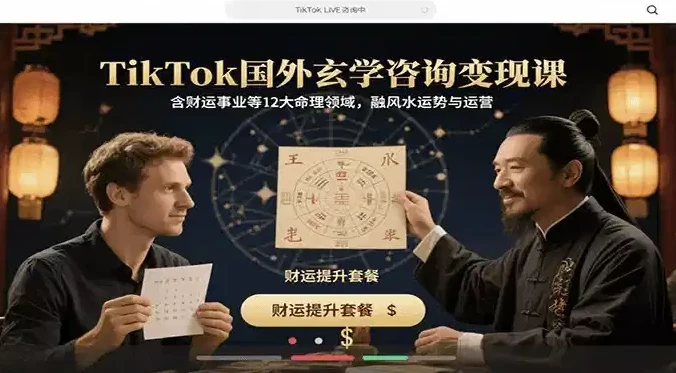 TikTok玄学咨询变现课：12大命理领域跨境运营课程