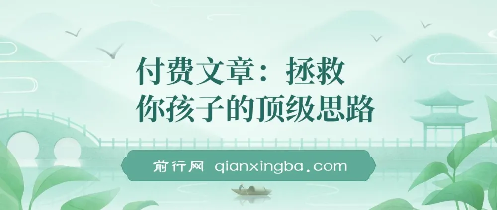 《拯救孩子学业事业未来的顶级思路文章》