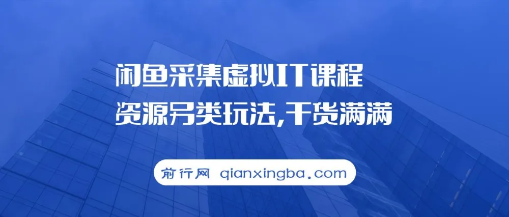 闲鱼虚拟IT课程资源采集另类玩法教程