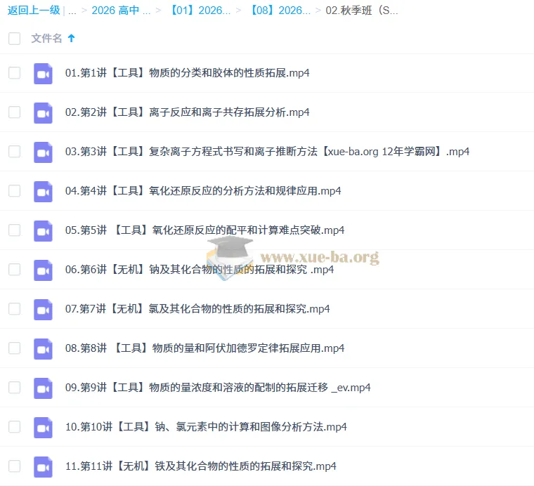郑瑞高中化学高一S暑假与秋季班课程