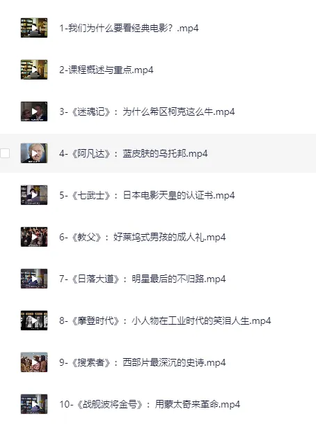 焦雄屏世界电影20大名作赏析课程