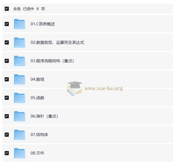 C语言程序设计8大板块系统学习课