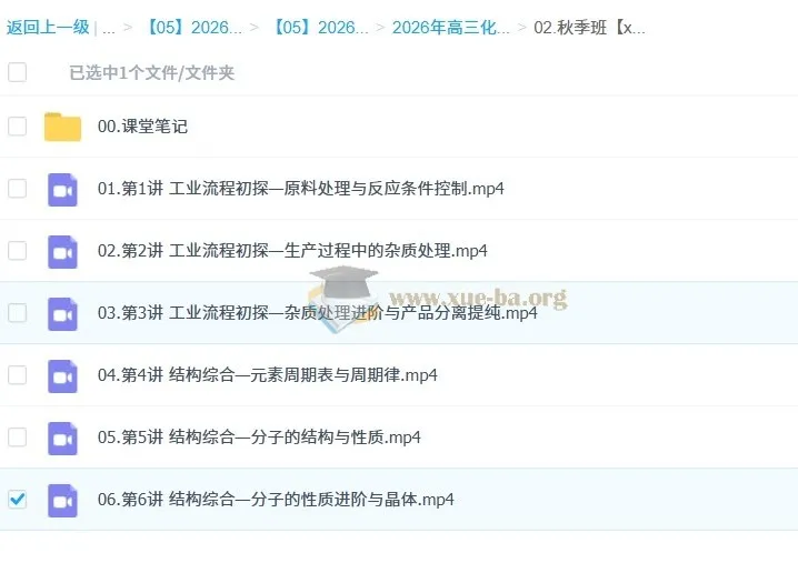 林森2026高三化学一轮A+尖端S冲顶秋季班