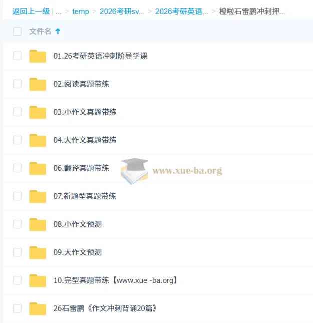 2026考研英语：石雷鹏冲刺押题班