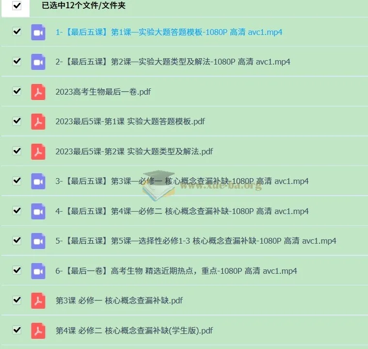 一生儿：2023高考生物最后5课