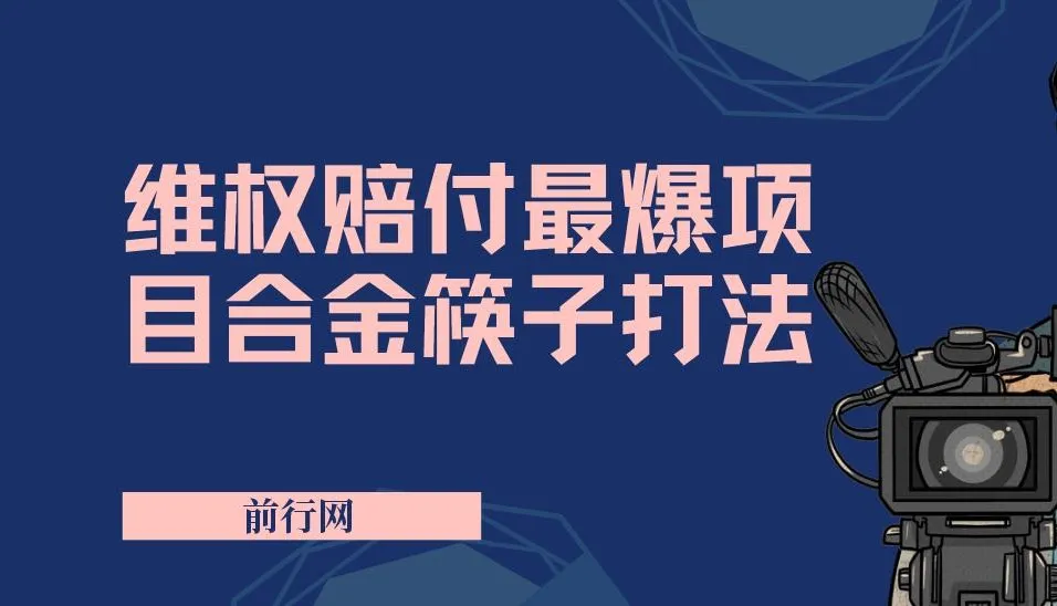 维Q赔付：合金筷子玩法，小白也能月入5w+的风口项目实操