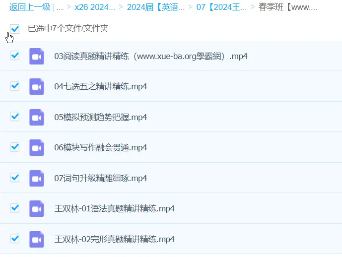 王双林2024高三高考英语春季班