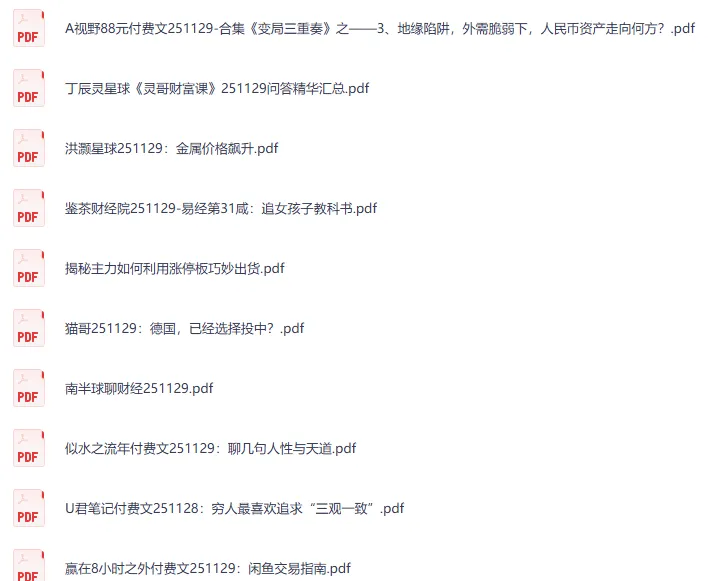 全网11月29日大佬文集圈与学习先锋精选研报