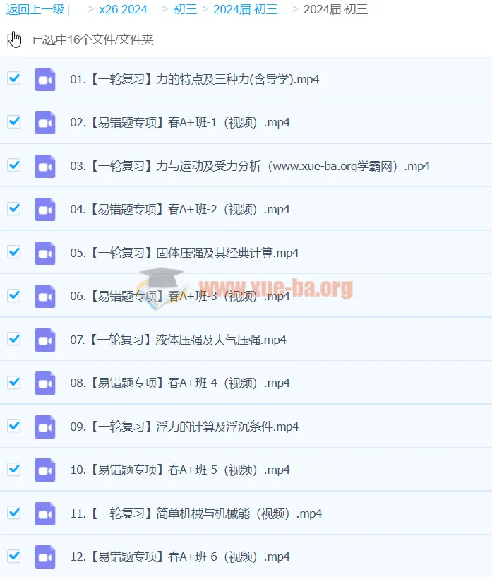 2023 - 2024初三物理廉思佳寒假培训班