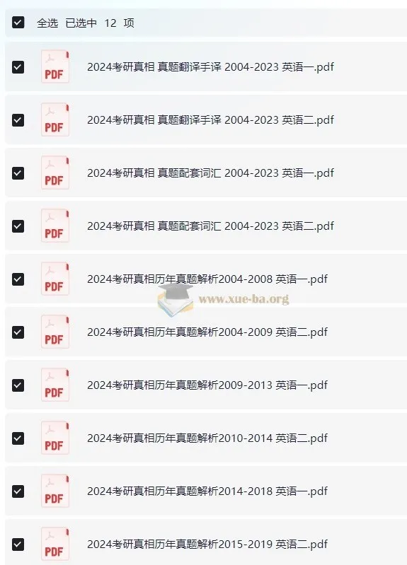 考研英语一、二历年真题：考研真相系列资料