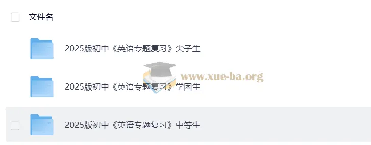 2025 版初中英语专题复习：面向学困生、中等生、尖子生（人教新版）