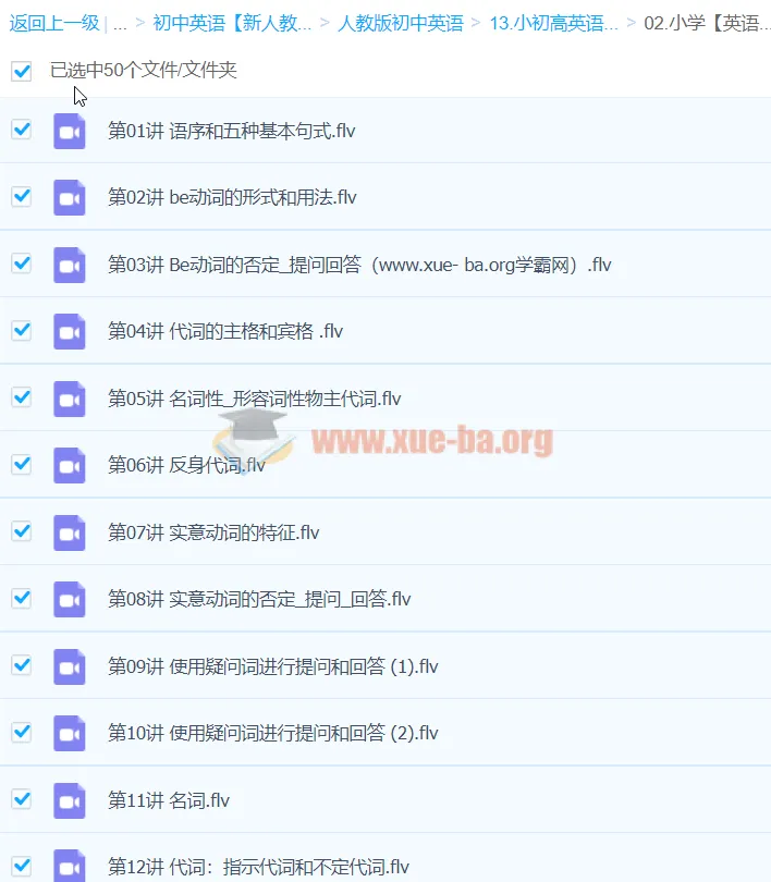 小学英语语法入门50课视频讲解教程