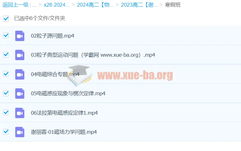 2024谢丽荣高中物理高二寒假班课程