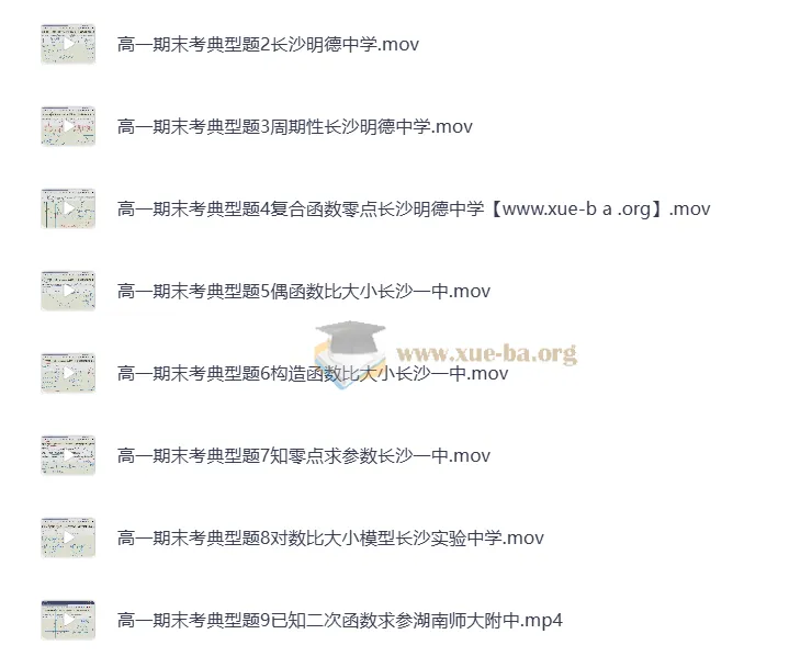 高中数学:高一数学必修一期末考名校精选典型题