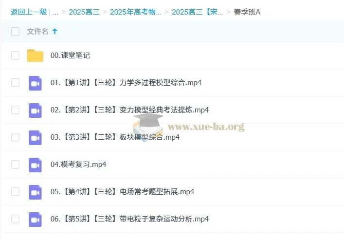 2025高三高考宋雨晴物理全年一轮二轮课程（暑假、秋季、寒假、春季）