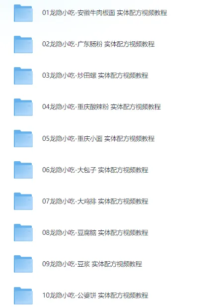 《龙隐小吃街小吃教程大全》:涵盖多样美食做法的视频教学资源