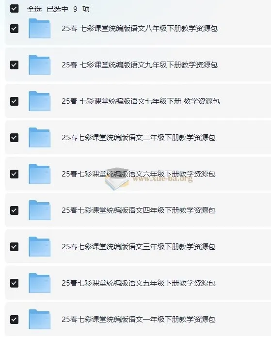 25春七彩课堂1 - 9年级下册统编版语文教学资源包