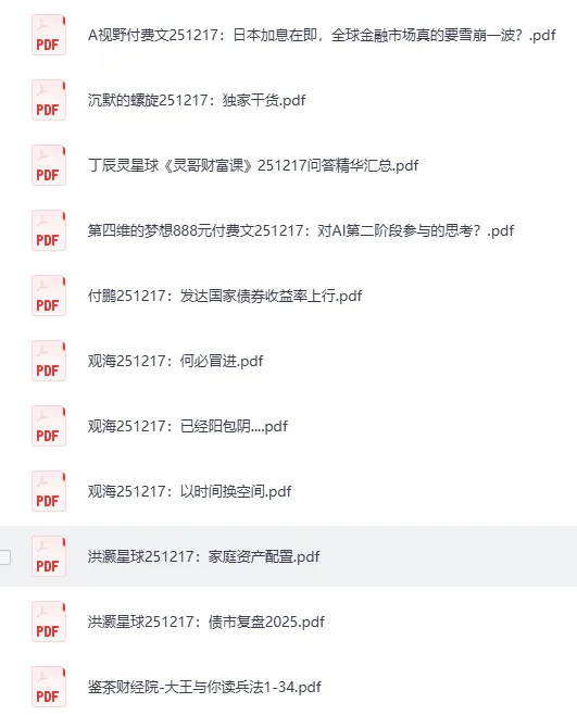 2025年12月17日付费文章与研报合集