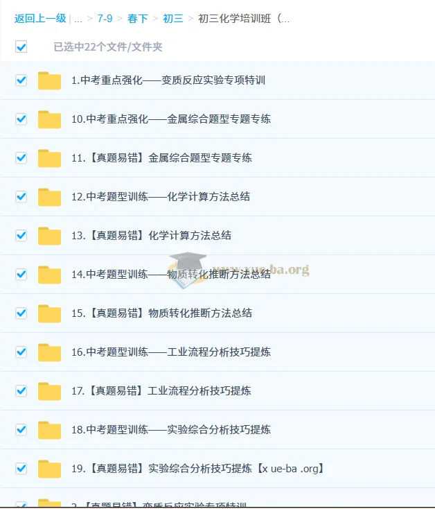 陈潭飞 2025 初三化学中考培训班（春下·全国版·A+）