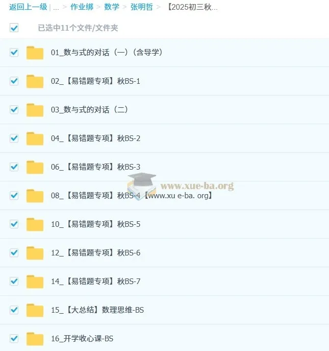 张明哲 2025初三秋上初中数学数理思维自主学习课程·BS（4期）