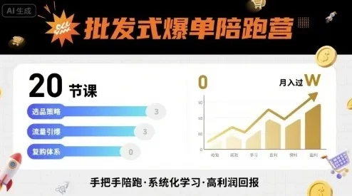 批发式爆单陪跑营:20节实战课实现批发式爆单