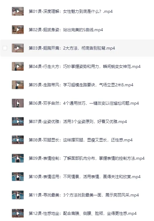 亚洲小姐出镜亲授：每个女人都能学会的魅力技巧（完结课程）