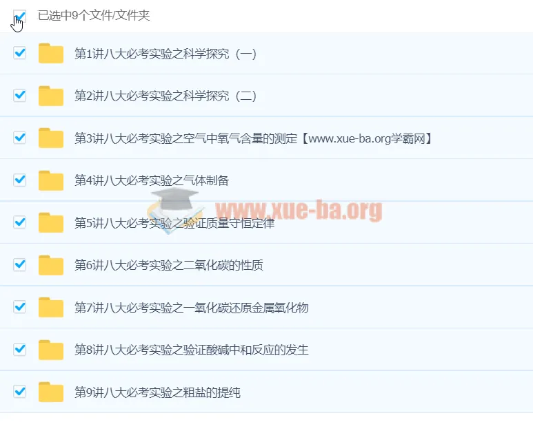 初中化学：王丽颖化学八大必考实验9讲