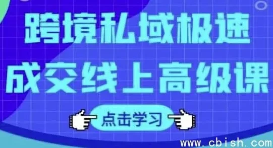 跨境私域极速成交线上高级课:全面掌握跨境电商私域运营