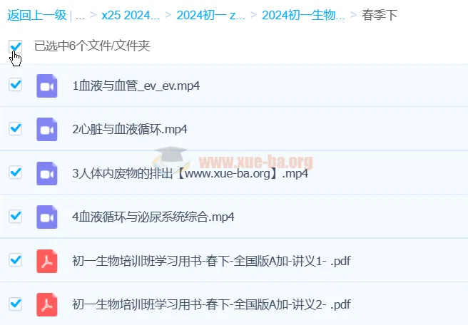 2024初一生物张雨桐A+春季班（更新中）