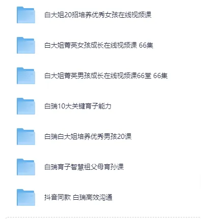白大姐白瑞家庭教育课程大合集:涵盖男孩女孩养育等多方面内容