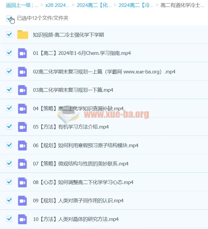 2024高二化学冷士强下学期寒假班