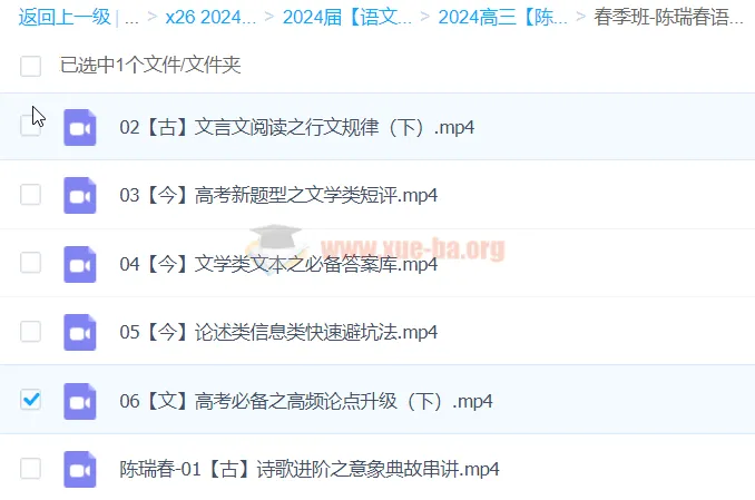 2024高三高考语文陈瑞春春季班课程