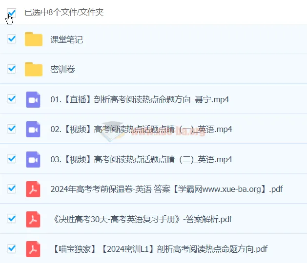 聂宁2024高三高考英语密训班课程