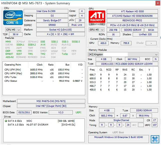 硬件信息检测工具 HWiNFO v8.10.5520 绿色便携版