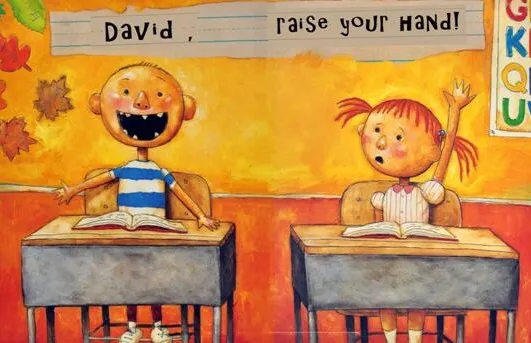 英语儿童绘本故事《大卫上学去》PPT:大卫·香农经典之作