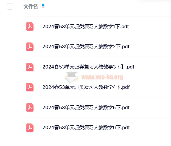 2024春人教版小学数学1 - 6年级下册53单元归类复习资料