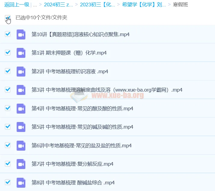 2024刘凯初三化学寒假班（春上）