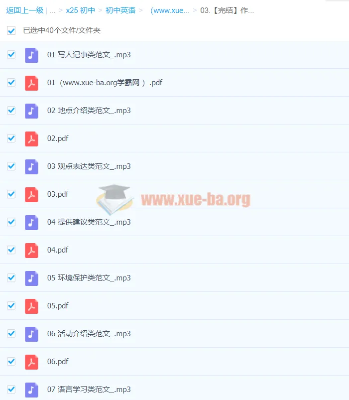 作业帮20篇初中英语必背范文·进阶版(音频和文本)