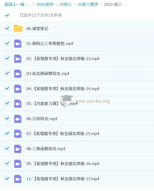 2024 - 2025初三中考数学（北师版）陈杰授课秋上秋下课程