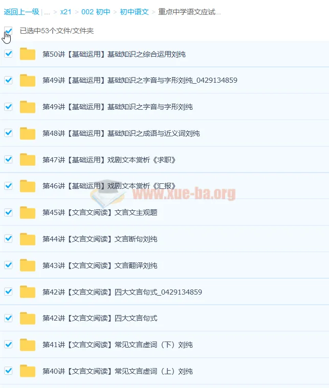 重点中学语文应试指南50讲带讲义(完结)