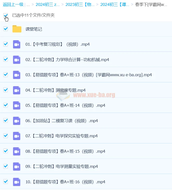 谭清军2024初三中考物理春季班（下）视频课程