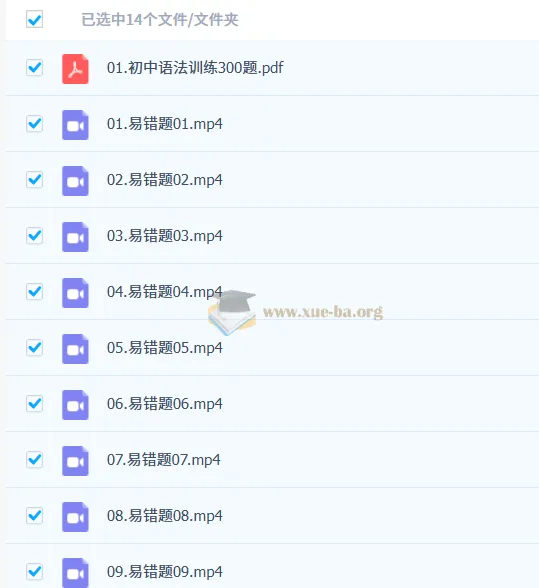 瓶子老师初中英语语法易错题300题视频讲解课程