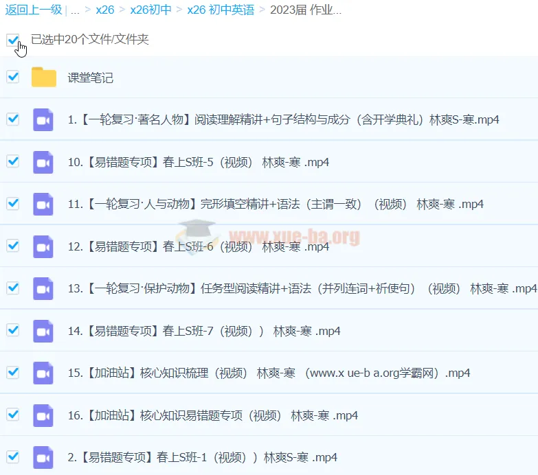 作业帮林爽2023初三英语S寒假班（春上）