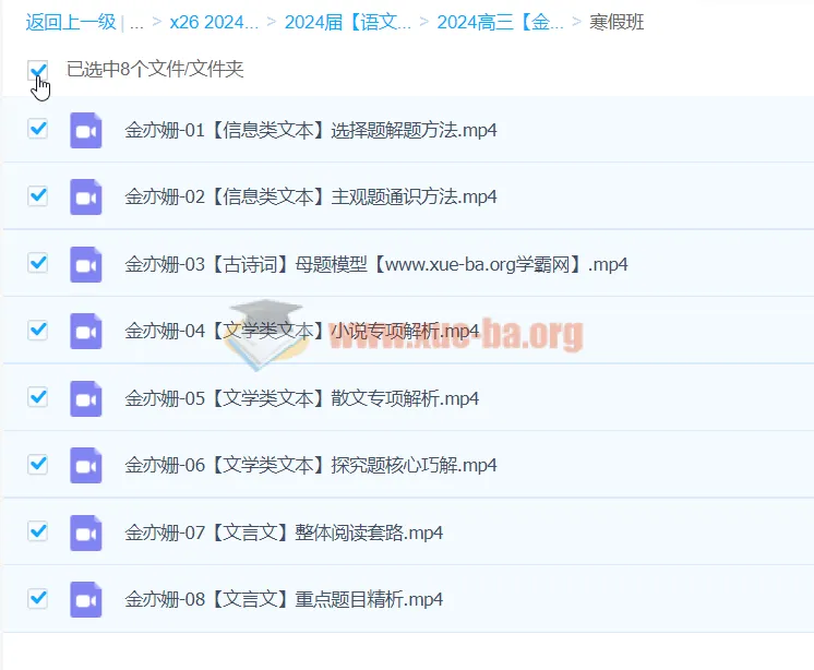 2024金亦姗高三高考语文寒假班课程