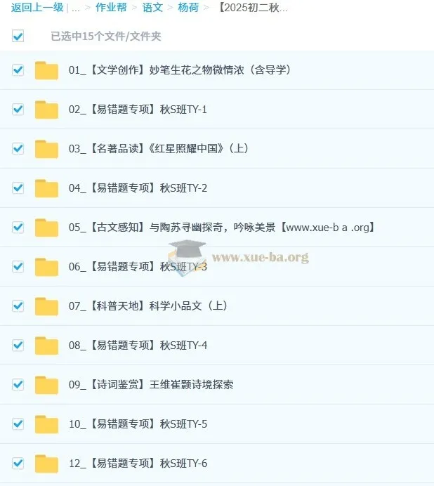 杨荷 2025 - 2026 初二语文秋上人文创作自主学习 TY·S（2期）课程